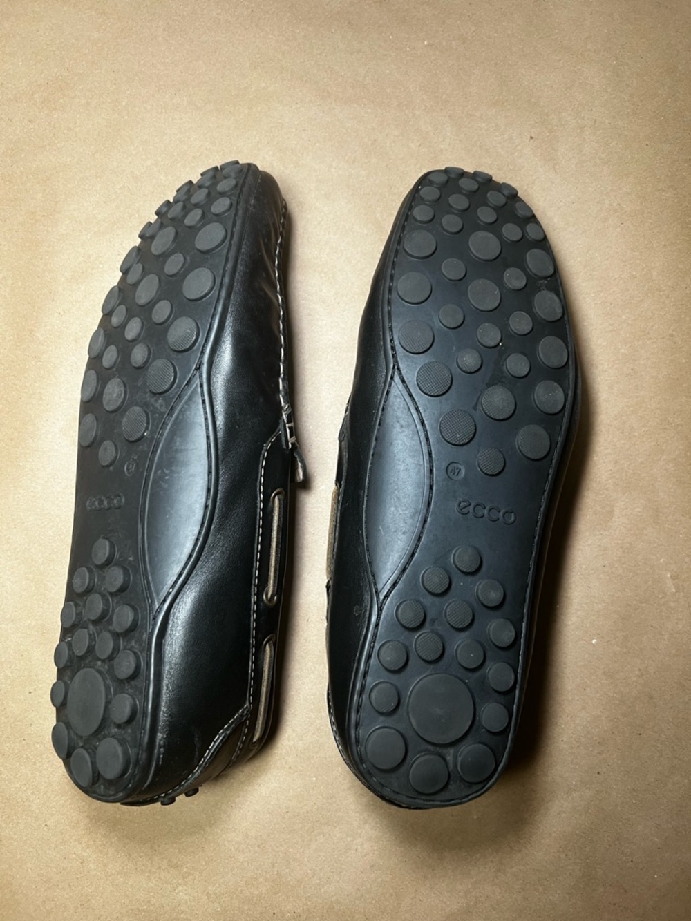 ECCO Men’s Black Leather Driving Loafers Moccasins Slip On Shoes EU 47 US 13 - Picture 16 of 16